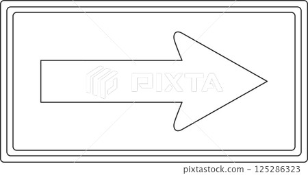 Line drawing illustration of a sign: One-way street Line drawing illustration of a sign: One-way street 125286323