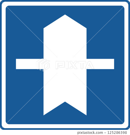 Color illustration of a road sign - Priority road 125286398