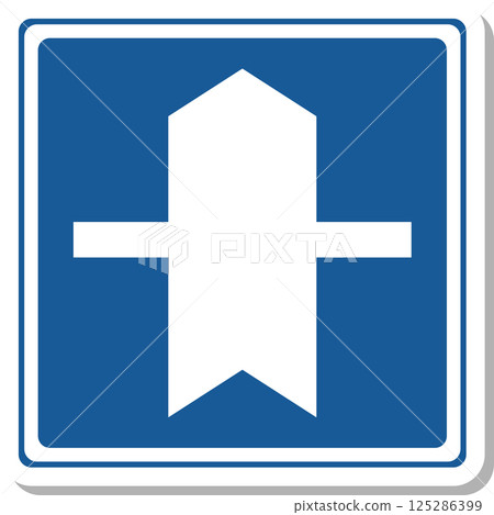 貼紙風格的標誌插圖 - 優先道路 貼紙風格的標誌插圖 - 優先道路 125286399