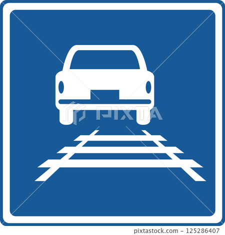 單色標誌圖示:允許在軌道內通行 單色標誌圖示:允許在軌道內通行 125286407