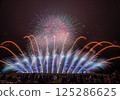 Fireworks blooming in the night sky 125286625