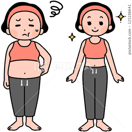 Fat and slim women Fat and slim women 125286641