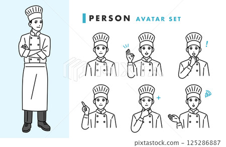 餐廳男廚師頭像集 125286887