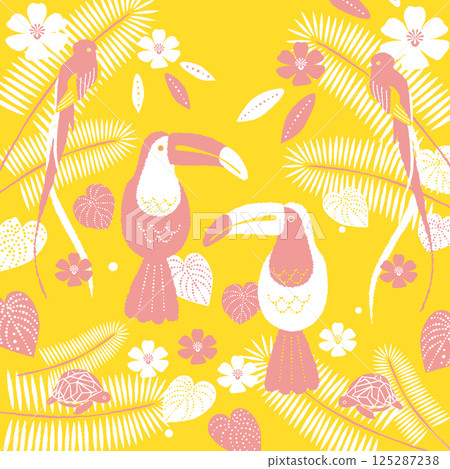 色彩柔和的熱帶插畫 125287238