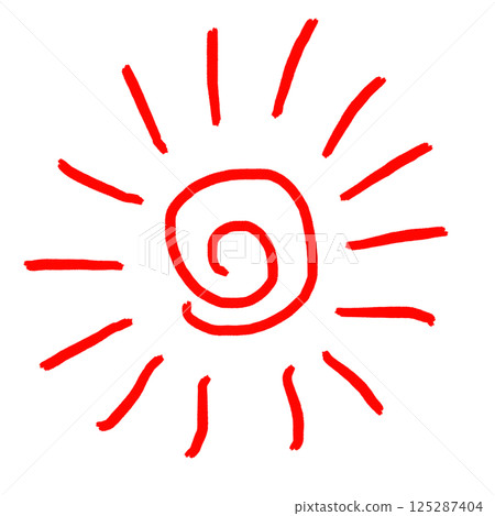 Hand-drawn illustration of the sun (JPEG/PNG) 125287404