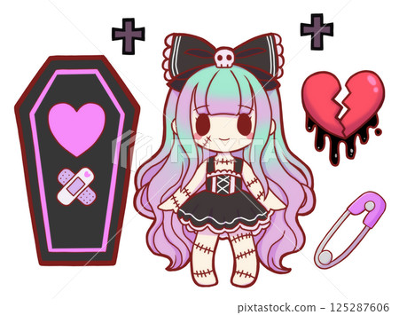 Cute zombie set 125287606