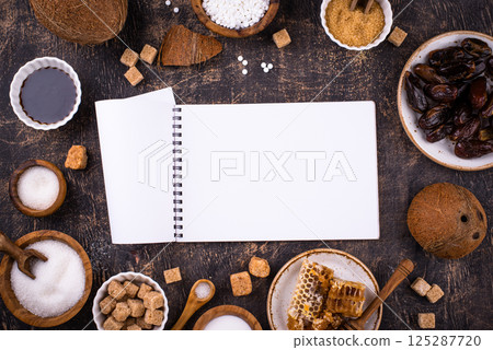 Various sugar replacement, healthy sweetener concept 125287720