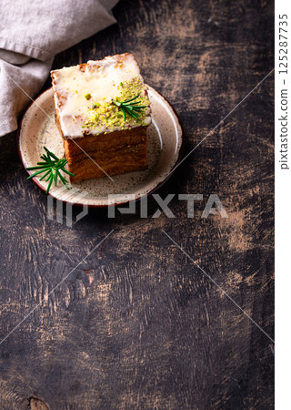 Trendy croissant in shape of cube 125287735