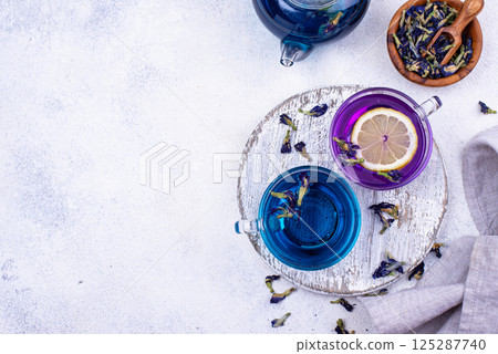 Blue and purple tea Butterfly pea Blue and purple tea Butterfly pea 125287740