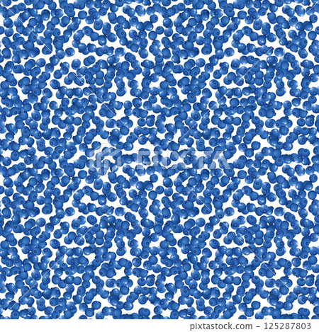 Seamless pattern with blueberry on white background. Natural fresh ripe tasty blueberries. Vector illustration for background, packaging, textile, fabric and various other designs 125287803