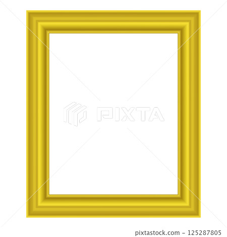 Squared golden vintage wooden frame for your design. Vintage cover. Place for text. Vintage antique gold beautiful rectangular frames for paintings or photographs. Template vector illustration 125287805