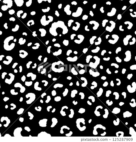 Abstract modern leopard seamless pattern. Animals trendy background. Black and white decorative vector illustration for print, card, postcard, fabric, textile. Modern ornament of stylized skin Abstract modern leopard seamless pattern. Animals trendy background. Black and white decorative vector illustration for print, card, postcard, fabric, textile. Modern ornament of stylized skin 125287909