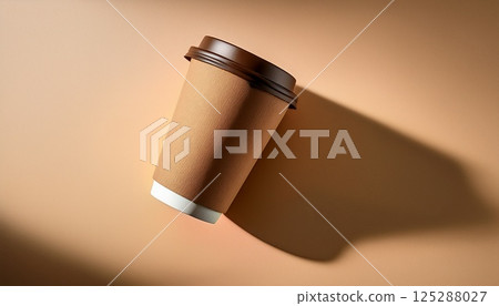 Paper cup placed at an angle 125288027