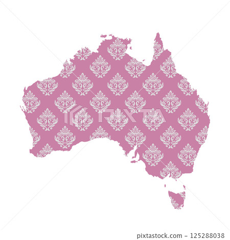 Map of Australian, sign silhouette. World Map Globe. Vector Illustration isolated on white background. African continent 125288038