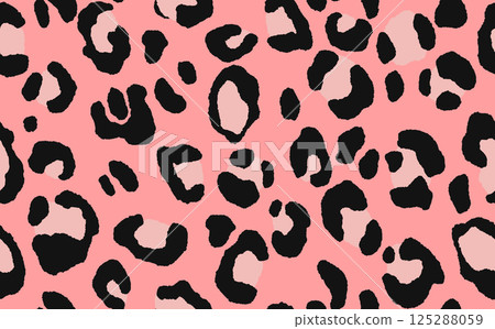 Abstract modern leopard seamless pattern. Animals trendy background. Color decorative vector stock illustration for print, card, postcard, fabric, textile. Modern ornament of stylized skin 125288059