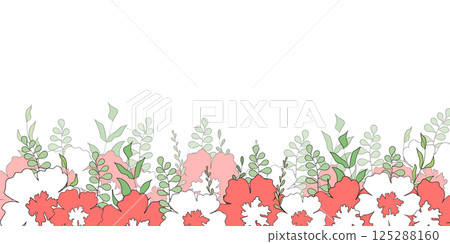 Hello spring banners collection. Background with color leaves, flowers. Nature concept design. Modern floral compositions in trendy flat simple style. Vector illustration for poster, greeting card 125288160