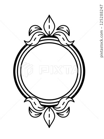 Floral frame in baroque style. Decorative curling plant. 125288247