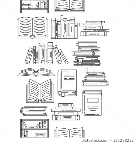Pattern with books. Image for education and school. Pattern with books. Image for education and school. 125288252