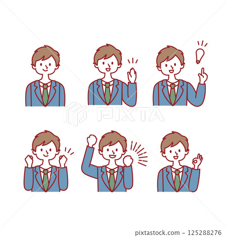 男學生_臉部表情插圖集 男學生_臉部表情插圖集 125288276