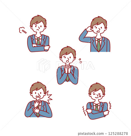 Male student_facial expression illustration set 125288278