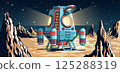 Futuristic Spacecraft on Alien Planet Surface Sci-Fi Vector Illustration Futuristic Spacecraft on Alien Planet Surface Sci-Fi Vector Illustration 125288319
