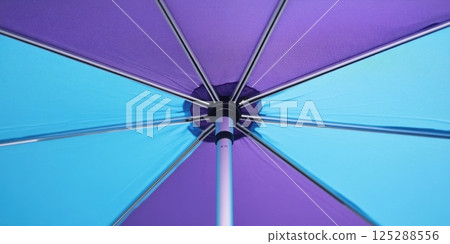 Sunshine Week Vibrant blue and purple umbrella canopy with steel frame 125288556