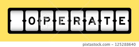 Black color in word operate on slot banner with yellow color background 125288640