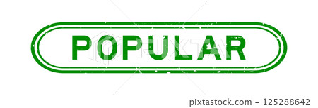 Grunge green popular word rubber seal stamp on white background 125288642