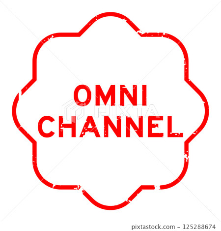 Grunge red omni channel word rubber seal stamp on white background Grunge red omni channel word rubber seal stamp on white background 125288674