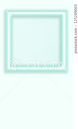 Refreshing summer color blue green picture frame illustration material background square simple modern mockup 125289003