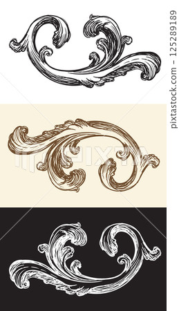 Set of antique hand drawing design element vector illustration 125289189