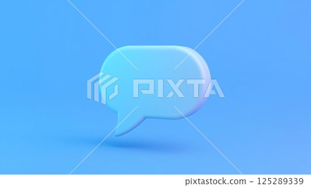 blank chat message speech bubble on blue background 125289339