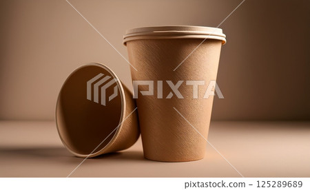 Image of coffee in a paper cup Image of coffee in a paper cup 125289689
