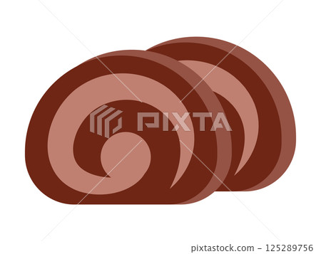 巧克力卷蛋糕圖標 125289756