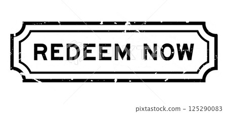 Grunge black redeem now word square rubber stamp on white background Grunge black redeem now word square rubber stamp on white background 125290083