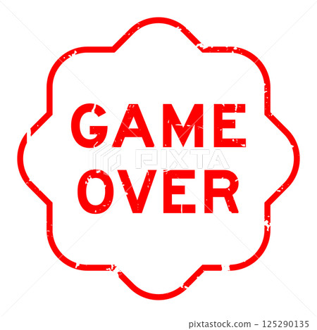 Grunge red game over word rubber seal stamp on white background 125290135