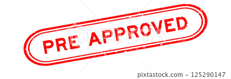 Grunge red pre approved word rubber seal stamp on white background Grunge red pre approved word rubber seal stamp on white background 125290147