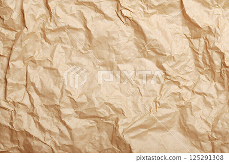 Crumpled Brown Paper Texture 125291308