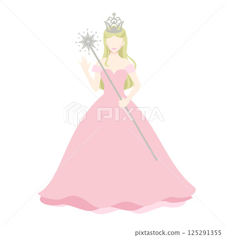 A blonde good witch wearing a pink dress and holding a magic wand. Inspired by the Wizard of Oz. A blonde good witch wearing a pink dress and holding a magic wand. Inspired by the Wizard of Oz. 125291355