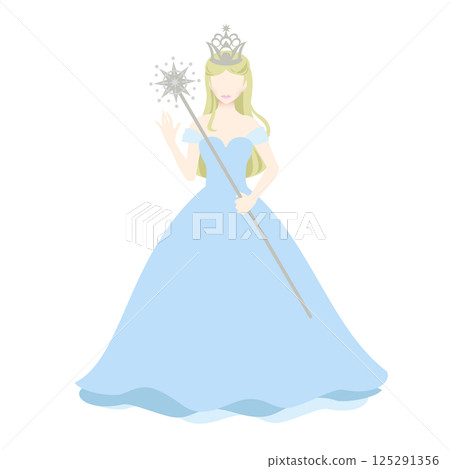 A blonde good witch wearing a blue dress and holding a magic wand. Inspired by the Wizard of Oz. A blonde good witch wearing a blue dress and holding a magic wand. Inspired by the Wizard of Oz. 125291356