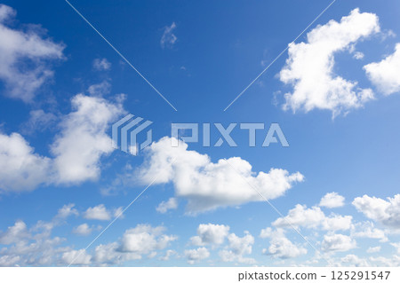 blue sky and white cloud nature background 125291547
