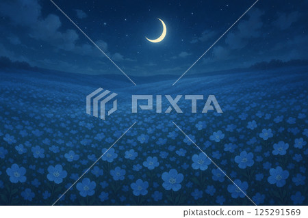 月亮和粉蝶插圖 125291569