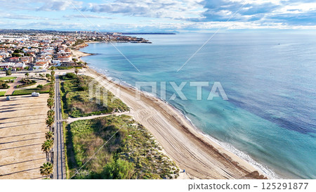 Aerial view of Torre de la Horadada, Spanish town Aerial view of Torre de la Horadada, Spanish town 125291877