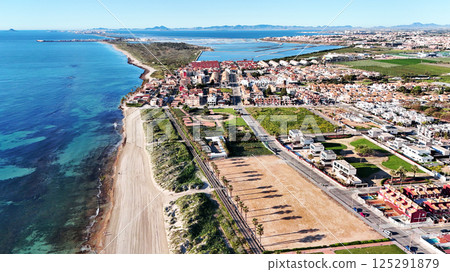 Aerial view of Torre de la Horadada, Spanish town Aerial view of Torre de la Horadada, Spanish town 125291879
