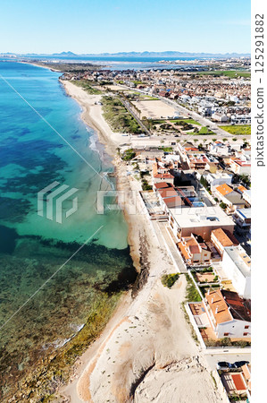 Aerial view of Torre de la Horadada, Spanish town 125291882