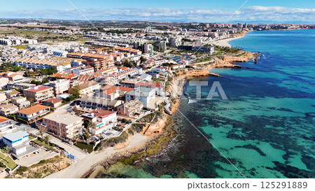 Aerial view of Torre de la Horadada, Spanish town Aerial view of Torre de la Horadada, Spanish town 125291889