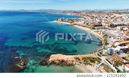 Aerial view of Torre de la Horadada, Spanish town 125291892