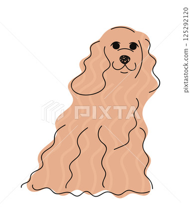 Longhaired spaniel hand drawn dog Longhaired spaniel hand drawn dog 125292120