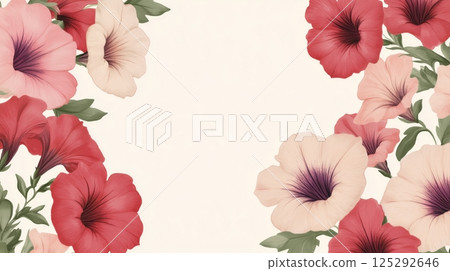 Petunia pattern border background illustration 125292646