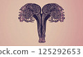 Abstract image of a female uterus and reproductive organ. Outline of the Uterine cavity 125292653